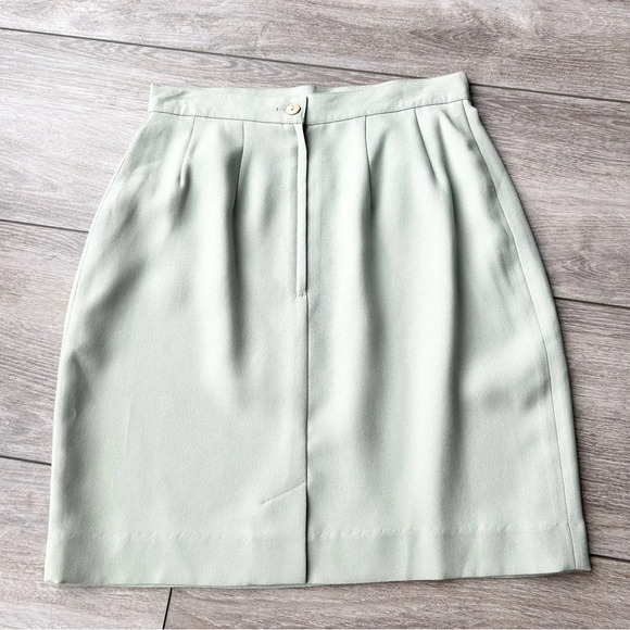 Vintage Classiques For Minikin Petite Sage Green Mini Skirt Made in Canada - Picture 9 of 12